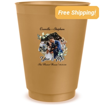 Personalized Photo You And Me Classic Wedding Frosted Stadium Cups