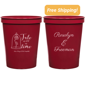 Personalized Tale As Old As Time Fairytale Wedding Stadium Cups