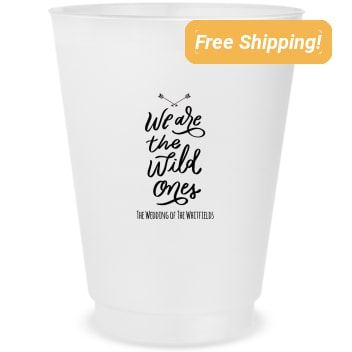 Personalized We Are The Wild Ones Boho Wedding Frosted Stadium Cups