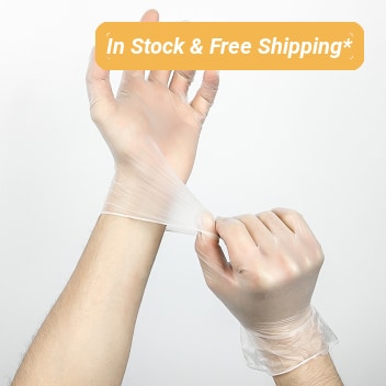 Low Minimum Disposable Vinyl Gloves - Box Of 100pcs