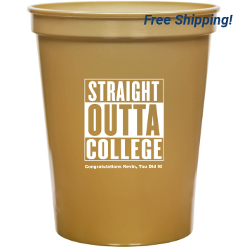 Custom Straight Outta College Graduation Stadium Cups