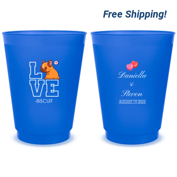Customized Corgi Love Pet Wedding Frosted Stadium Cups