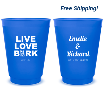 Personalized German Shepherd Live Love Bark Pet Wedding Frosted Stadium Cups