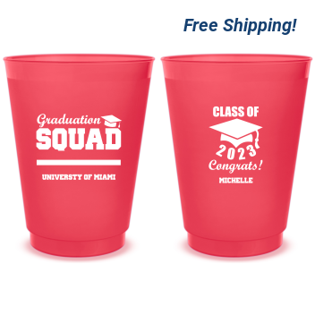 Personalized Graduation Squad Frosted Stadium Cups