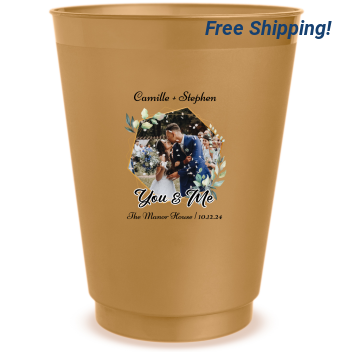 Personalized Photo You And Me Classic Wedding Frosted Stadium Cups