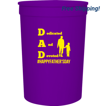 Father's Day Dad Edicated Nd Evoted Happyfathersday 16oz Stadium Cups Style 119496
