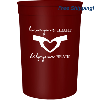 American Stroke Awareness Month Love Your Help Heart Brain 16oz Stadium Cups Style 106012