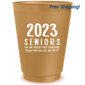 Personalized Friends Themed Graduation Frosted Stadium Cups