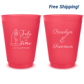 Personalized Tale As Old As Time Fairytale Wedding Frosted Stadium Cups