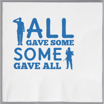 Memorial Day All Gave Some 2ply Economy Beverage Napkins Style 135249