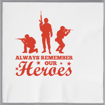 Memorial Day Always Remember Heroes Our 2ply Economy Beverage Napkins Style 135245