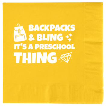 Back To School Backpacks Bling Its Preschool Thing 2ply Economy Beverage Napkins Style 137663