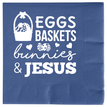 Happy Easter Day Baskets Eggs Bunnies Jesus 2ply Economy Beverage Napkins Style 133438