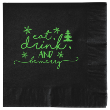 Christmas Drink Eat Be Merry And 2ply Economy Beverage Napkins Style 114620
