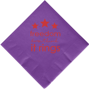 Fourth Of July Freedom It Rings Doesn Knock 2ply Economy Beverage Napkins Style 107932