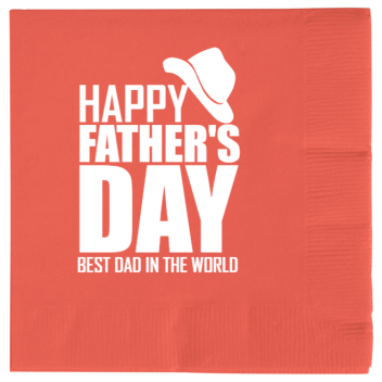 Father’s Day Happy Fathers Best Dad In World 2ply Economy Beverage Napkins Style 137101