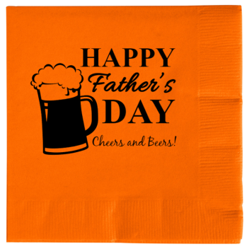 Father’s Day Happy Fathers Cheers And Beers 2ply Economy Beverage Napkins Style 137095