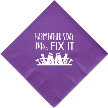 Happy Fathers Day Mr Fix It 2ply Economy Beverage Napkins Style 107297