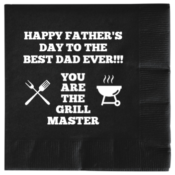 Father’s Day Happy Fathers To Best Dad Ever You Are Grill Master 2ply Economy Beverage Napkins Style 137098