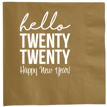 Happy New Year 2020 Hello Twenty 2ply Economy Beverage Napkins Style 115185