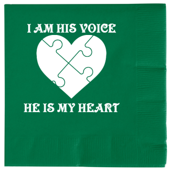 Autism Awareness Am His Voice He My Heart 2ply Economy Beverage Napkins Style 134150