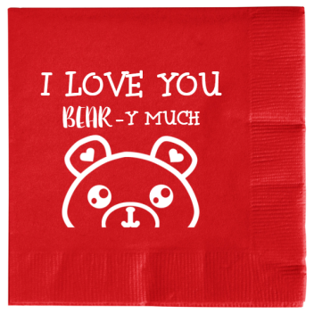 Happy Valentine\'s Day Love You -y Much Bear 2ply Economy Beverage Napkins Style 100983
