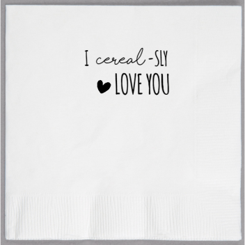 Happy Valentine\'s Day -sly Love You Cereal 2ply Economy Beverage Napkins Style 101086