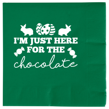 Happy Easter Day Im Just Here For The Chocolate 2ply Economy Beverage Napkins Style 133415