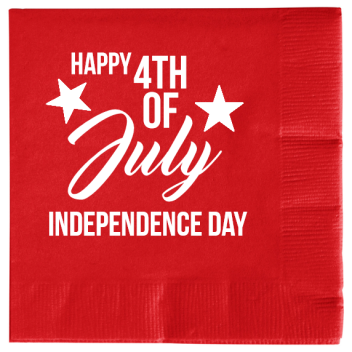 Fourth Of July Independence Day Happy 4th 2ply Economy Beverage Napkins Style 107652