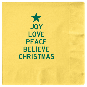 Christmas Day Joy Love Peace Believe 2ply Economy Beverage Napkins Style 114967