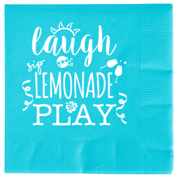 Pool Party Laugh Lemonade Play Sip 2ply Economy Beverage Napkins Style 106201