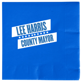 Political Lee Harris County Mayor 2ply Economy Beverage Napkins Style 111421