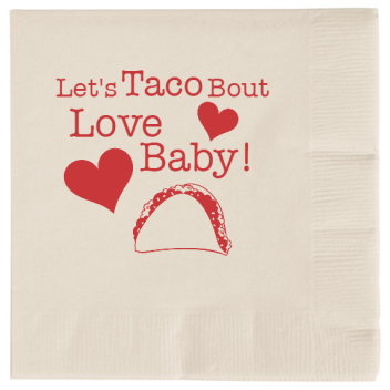 Wedding Lets Bout Love Taco Baby 2ply Economy Beverage Napkins Style 101555