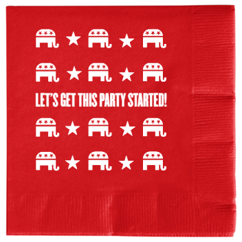 Political Lets Get This Party Started 2ply Economy Beverage Napkins Style 121370