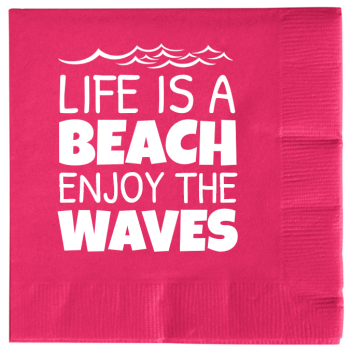 Summer Life Is A Beach Enjoy The Waves 2ply Economy Beverage Napkins Style 139717