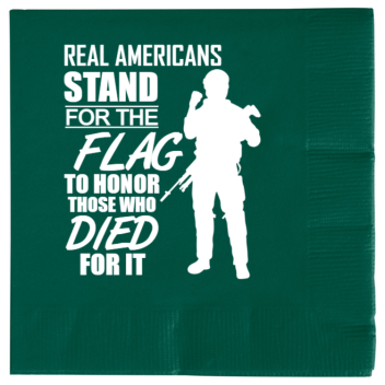 Memorial Day Real Americans Stand For The Flag To Honor Those Who Died It 2ply Economy Beverage Napkins Style 135714
