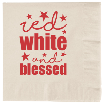 Memorial Day Red White And Blessed 2ply Economy Beverage Napkins Style 135242