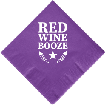 Fourth Of July Red Wine Booze 2ply Economy Beverage Napkins Style 107908