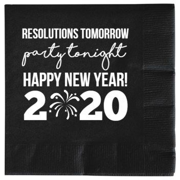 Happy New Year 2020 Resolutions Tomorrow Party Tonight 2ply Economy Beverage Napkins Style 115186