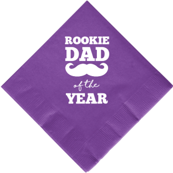 Happy Fathers Day Rookie Dad Year Of 2ply Economy Beverage Napkins Style 107556