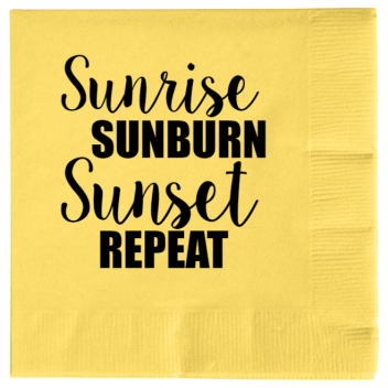 Summer Sunrise Sunset Sunburn Repeat 2ply Economy Beverage Napkins Style 139421
