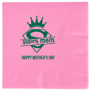 Mothers Day Super Mom Happy 2ply Economy Beverage Napkins Style 105111