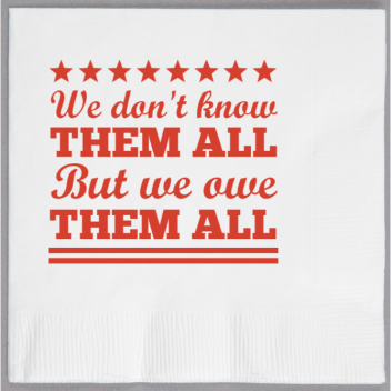 Memorial Day Them All We Dont Know But Owe 2ply Economy Beverage Napkins Style 135253