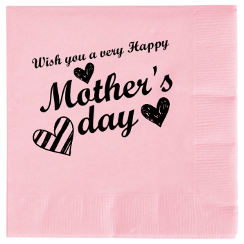 Mother Day Wish You Very Happy Mothers 2ply Economy Beverage Napkins Style 105847