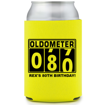 80th Birthday Oldometer Full Color Can Coolers