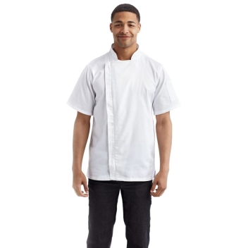 Artisan Collection By Reprime Unisex Zip-close Short Sleeve Chef's Coat