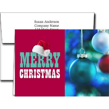 Christmas Hat Holiday Greeting Cards With Imprinted Envelopes