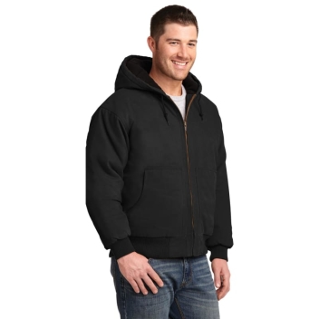 Cornerstone Washed Duck Cloth Insulated Hooded Work Jacket.