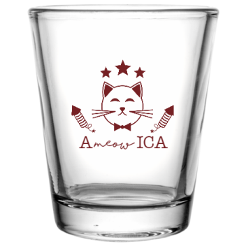 Fourth Of July A Ica Meow Custom Clear Shot Glasses- 1.75 Oz. Style 107813