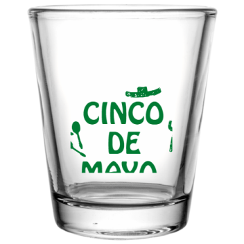 Cinco De Mayo Custom Clear Shot Glasses- 1.75 Oz. Style 105762